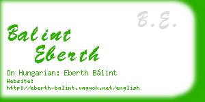 balint eberth business card